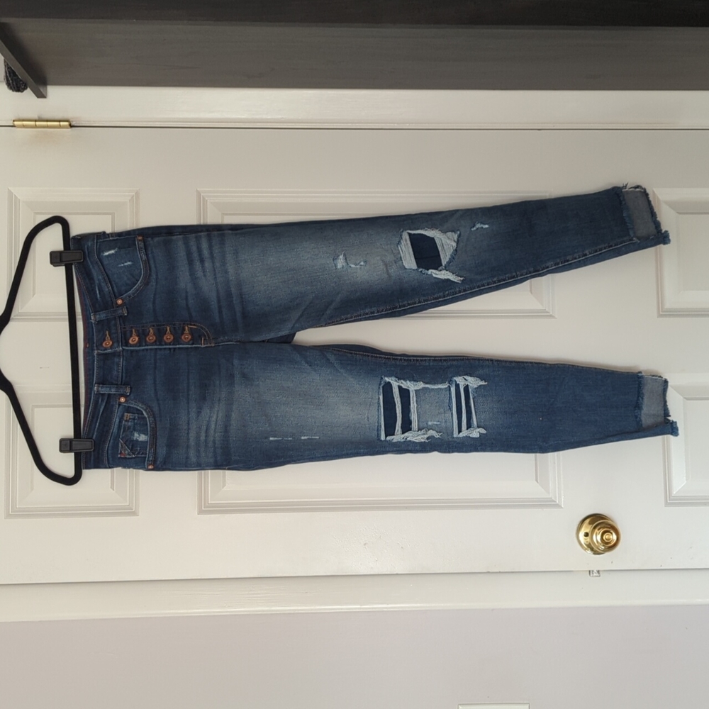 Maurice's button fly distressed jeans